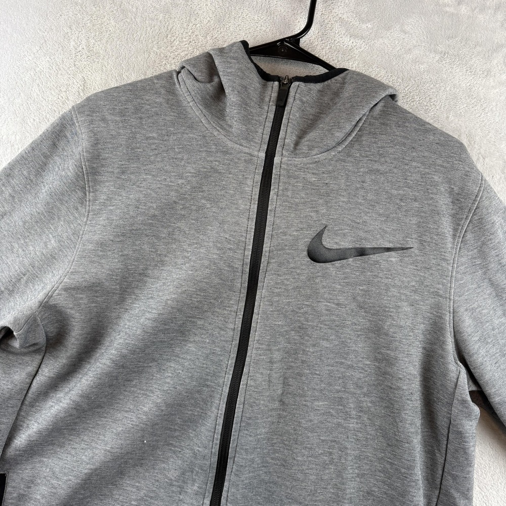 Nike Hoodie Mens Large Gray Showtime Basketball Dri-Fit Full Zip Jacket